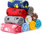 10 Pieces Pet Blankets with Paw Print, Soft Fleece Sleep Mat Pad for Small Animals, 24 x 28 Inch, Bright Color