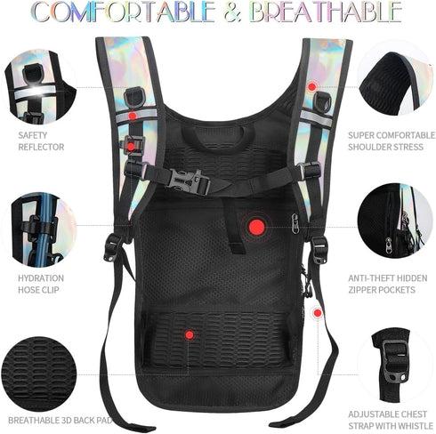 Hydration Pack, Water Backpack with 3L Hydration Bladder, Lightweight Insulation, Festival Essential for Hiking, Biking
