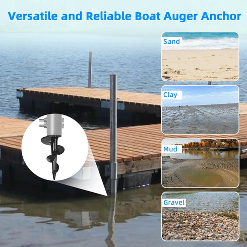 JYINCPED 2" 1.725" 1.790" Dock Auger for OD Pipe w/ ID or ID, Dock Sand Auger for PVC Tubing Sandbar Anchor or Aluminum