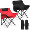 Seeloowy 2 Pack Compact Camping Chairs Portable Folding for Outside with Carry Bag
