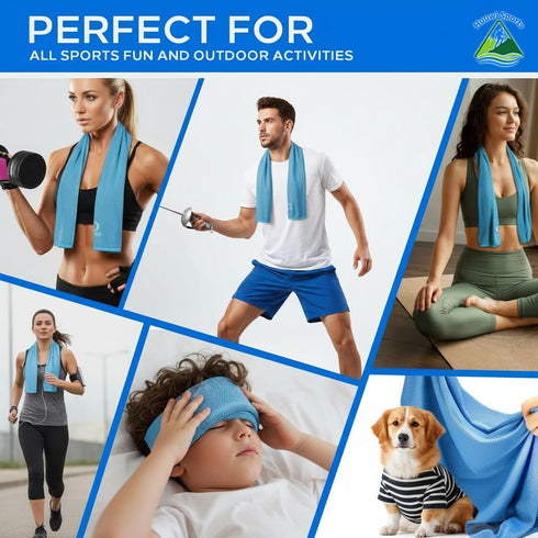 4 Pack, 40"x12" Cooling Towel Ice Towel for Instant Relief, Microfiber Chilly Towel for Sports, Gym, Running, Yoga
