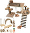 Generic Wooden Hamster Playground & Activity Set, Hamster Climbing Toy, with Platform, Bridge,