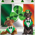 2 PCS St. Patrick's Day Costume Dog Bandana Collar and Pet Top Hat Buckle Green Dog Bow Tie Formal Tux Clothes with D-Ring Irish Tuxedo Saint Patrick Outfits for Dogs Puppy Cat Party Dress (Large)