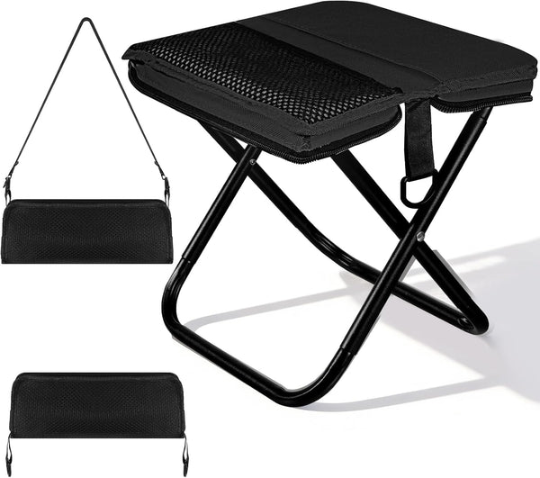 BKLRBRV Ultra-Thin Portable Folding Stool - 1.97" Slim Fold, 0.99LB Lightweight, 200LB Capacity