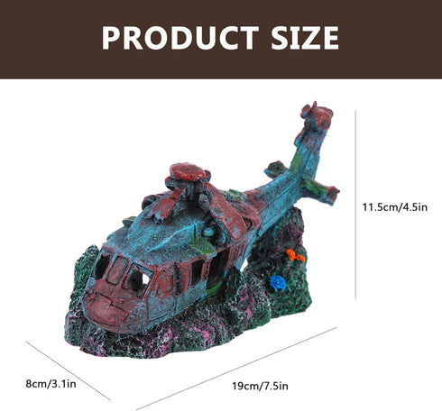 fish tank landscaping decoration aquarium airplane wreck plane aquarium decorations fish tank rest fish tank shelter ornament desk topper resin fighter decor Accessories shipwreck