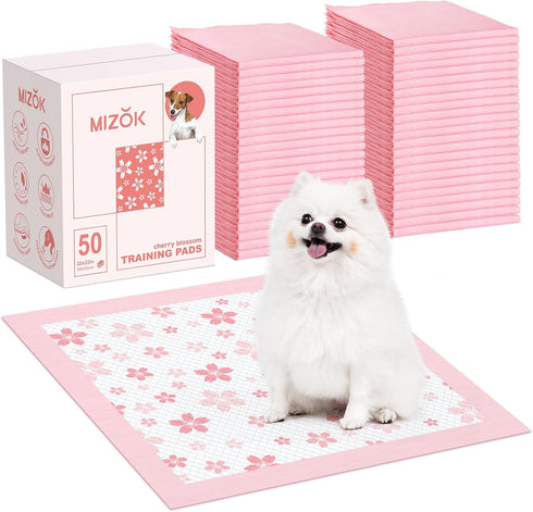 MIZOK Puppy Pads 22"x 22" with Leak-Proof Quick-Dry Design Pee Pads for