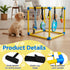 HiNADA 8 25 lbs) Puppy Play Gym with Hanging Toys, Small Dogs Indoor Jungle Gym with Squeaky Toys, PVC Frame