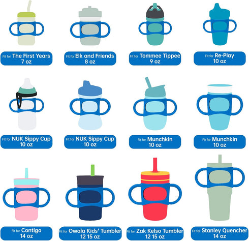 2PCS 14oz 12oz NiHome Silicone Dual-Handle Tumbler Grip Compatible with Stanley Tumblers, Accessories Handle Fit