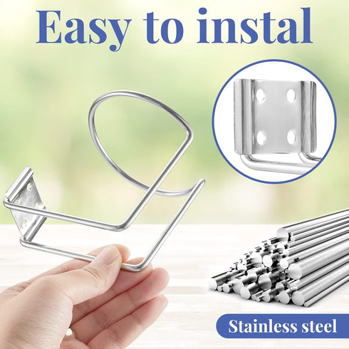 Shimeyao Stainless Steel Wall Mounted Cup Drink Holder, Universal Cup Holders for Boat, Marine, RV, 9 Pcs
