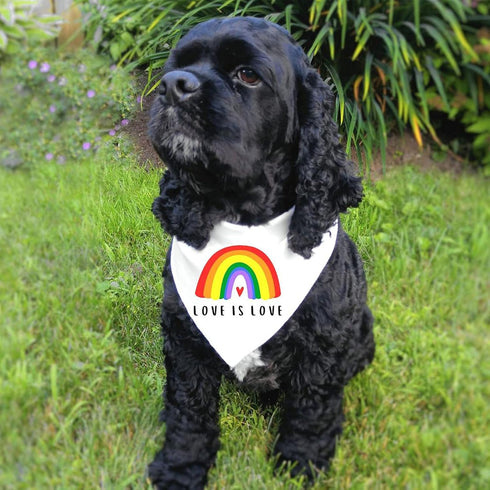 Tinsow 2 Pcs Dog Bandanas - Gay Pride Rainbow Cotton Handkerchiefs for Party Supply