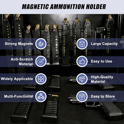 ANTREEMAG Ammunition 8 Ammo Magnet Mag Holder Pistol Magazines Capacity, Magnetic Storage in Home Bedroom Desk Car