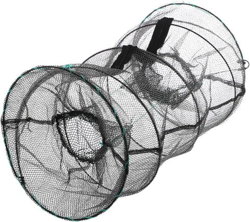 Toyvian Collapsible Spring Cage Fish Trap and Shrimp Trap Net with Black