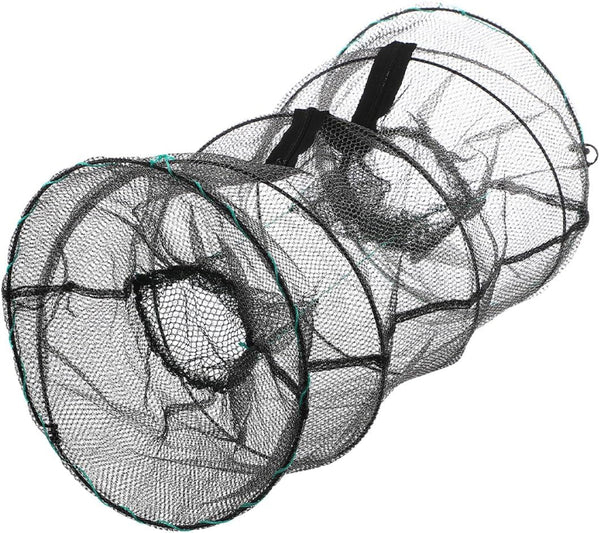 Toyvian Collapsible Spring Cage Fish Trap and Shrimp Trap Net with Black