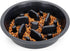 Dog Slow Feeder Bowl JASGOOD, Reduce Slip Puzzle Bowl for Raised Pet Feeders, Dark Gray, Fit Opening 7.5"-8"