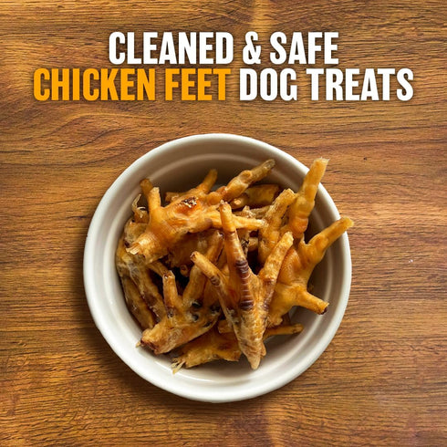 The Primal Theory 100% 24 Count Dehydrated Chicken Feet for Dogs - Single Ingredient Dog Chews - Made in USA