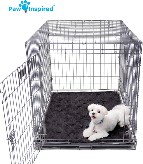 Paw Inspired Washable Padded Crate Mats for Dogs | 41” x 28” Pad, Fits 42-inch Kennels, Leakproof Waterproof Bottom,