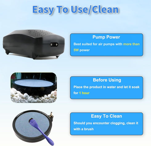 COOSPIDER Fish Tank Air Stone Oxygen Aerator, High Dissolved Oxygen Diffuser Airstone Bubbler for Hydroponics (4 inch)