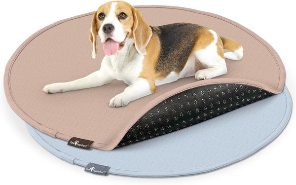 Paw Inspired Round Washable Pee Pads for Dogs (2 Pack), Reusable Puppy