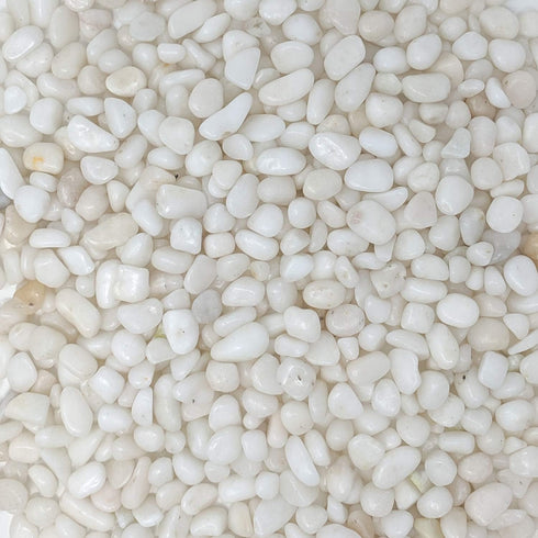Natural Decorative Polished White Pebbles 3/8" Gravel Size (2-lb Bag) by Midwest Hearth