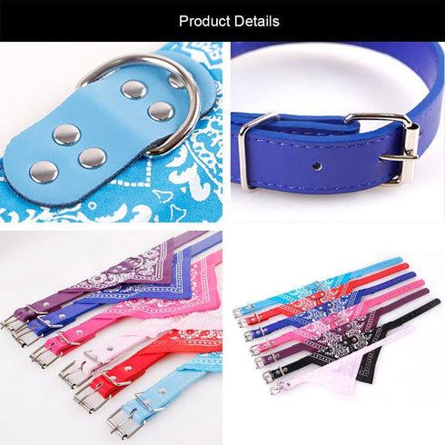 Deep Blue Fashion Dog Bandana Collar with Puppy Bandana for Medium Dogs