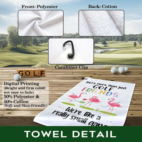We are More Than Just Golf Friends Printed Golf Towel, Funny Flamingo Accessories for Men Women