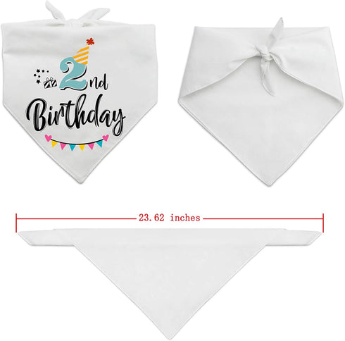 YROVWENQ Funny Cute 2 Years Dog Birthday Bandana Scarfs, Dog Birthday Party Crown Hat for Pet Decoration