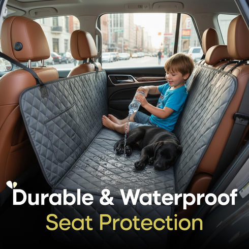 100% 600D Jubily Dog Car Seat Cover for Back Seat, Waterproof Oxford Cloth Non-Slip Car Seat Protector, Universal Fit