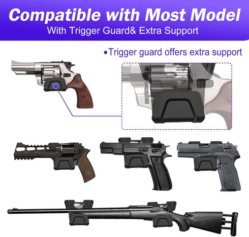COSMOING Upgrade Gun Magnet Mount with Safety Trigger Guard Protection for Most Guns, Magnetic Gun Holder Easy Conceal