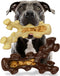 2 Pack Dog Chew Toys for Aggressive Chewers, Tough Indestructible Dog Bones for Medium/Large Breeds