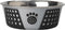 PetRageous Fiji Stainless Steel Non-Slip Dog Bowl 3.75-Cup Capacity, Light Grey and Black