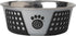 PetRageous Fiji Stainless Steel Non-Slip Dog Bowl 3.75-Cup Capacity, Light Grey and Black