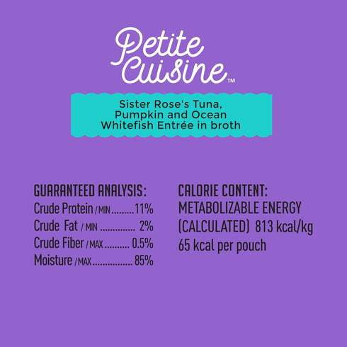 Petite Cuisine Grain Free Wet Cat Food, Sister Rose's Tuna, Pumpkin & Ocean Whitefish, 24 Cans 2.8 oz