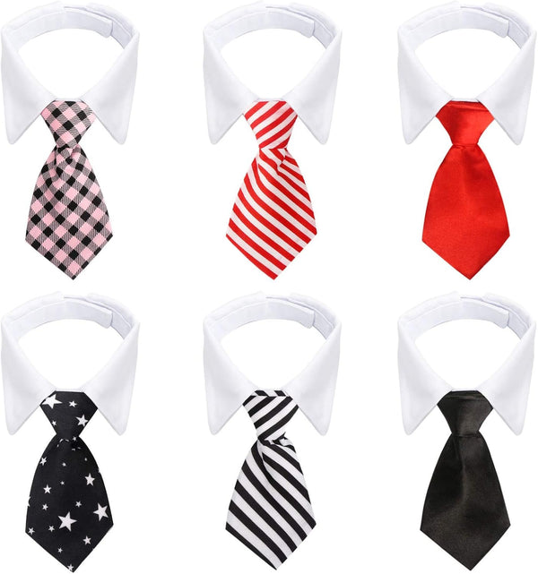 Segarty Dog Necktie – 6 PCS Classic Neck Tie Dog Tuxedo Bow Tie Collar with Striped Tie for Small Medium Dogs