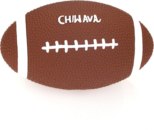 CHIWAVA 2 Pack 6" Squeaky Latex Dog Toy Balls, Football Rugbys Fetch Interactive Toy