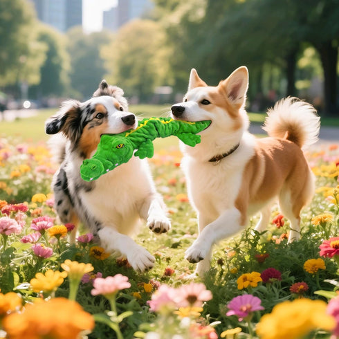 LSSYYQQ Dog Toys,Interactive Stuffed Squeaky Animal Crinkle Plush Toy for Small, Middle, Large Dogs, Interactive Dog