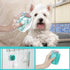 Pet Dog Bath Brush, Gentle Soap Dispenser for Massaging Bath Grooming, Soft Silicone (Blue)