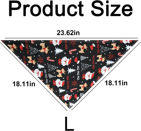Ittokis 4 Pack Set Dog Bandana Christmas Scarf Bibs Kerchief Pet Christmas Costume Xmas Holiday Bandanas for Medium