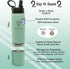 3 Insulated Water Bottle & Snack Container - Stainless Steel Water Bottle with Storage Compartment, Lid Types BPA Free