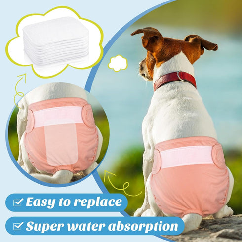 20-Pack Washable Dog Diaper Pads - Reusable Liners for Small to Medium Female Dogs