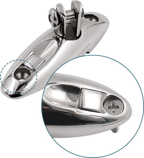 SHENGHUISS Quick Release Bimini Top Swivel Hinge - 316 Stainless Steel Deck Side Mount Marine Hardware with Screws