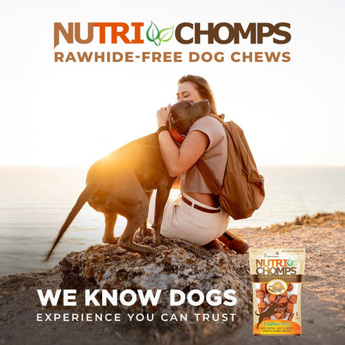 NutriChomps Dog Chews, 2.5-inch Knots, Rawhide-Free Treats, 8 Count, Real Peanut Butter