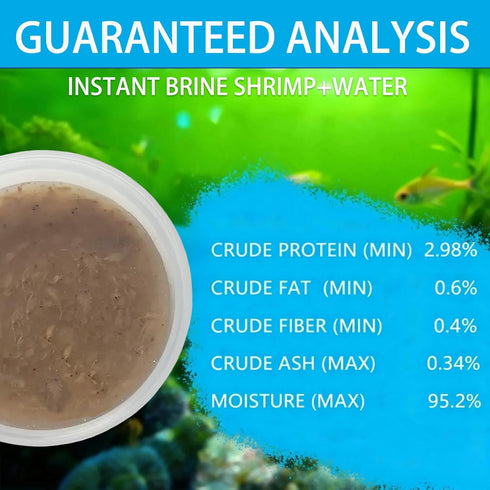 Brine Shrimp Fish Food, Ready to Use Aquarium Fish Food, Non-Living Instant Food for Betta Saltwater Marine Freshwater