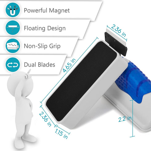 Magnetic Aquarium Fish Tank Glass Algae Scrapers Glass Cleaner Scrubber Clean [Blades Attachment, Floating