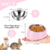 Tilted Angle Dog Bowl, 15° Slanted Stainless Steel Dog Cat Food Bowl, Non-Slip & Non-Spill Pet Feeder with Elevated Detachable Melamine Stand, Easy to Get Food Dog Dish, S/0.5 Cup Pink
