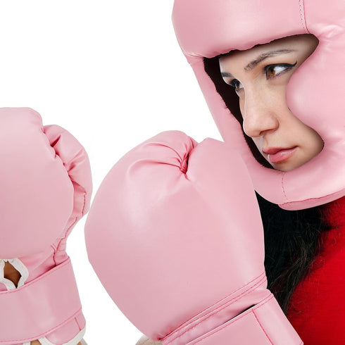 Kanayu 14 Pcs Boxing Set, 2 Pair of 16 oz Boxing Gloves, Headgear, Hand Wraps, Mouth Guards for Adults Youth