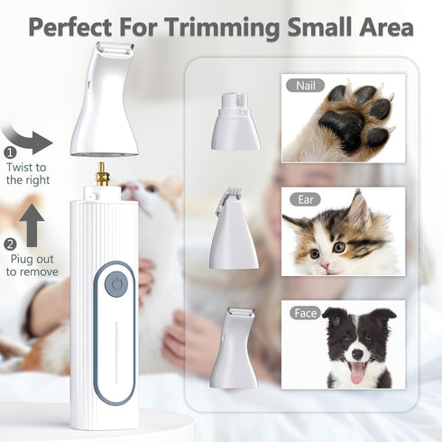 '-4 1Low Trimmer Trimmer Dog Clippers Grooming Kit Hair Clipper in Noise -Rechargeable-Cordless Quiet Paw Nail Grinder