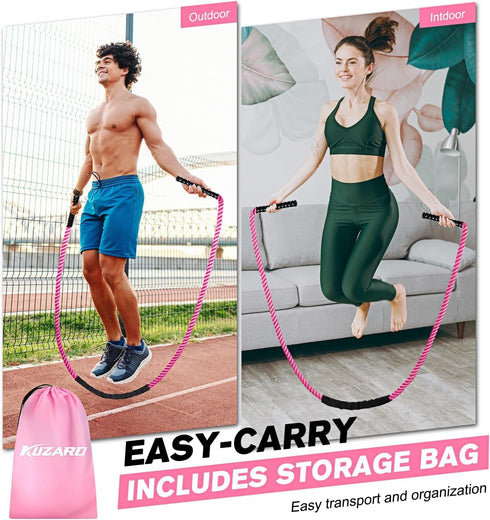 Weighted Jump Rope for Women, Heavy Exercise Jumpropes for Fitness, Home Gym Workout Equipment, Total Body Workout