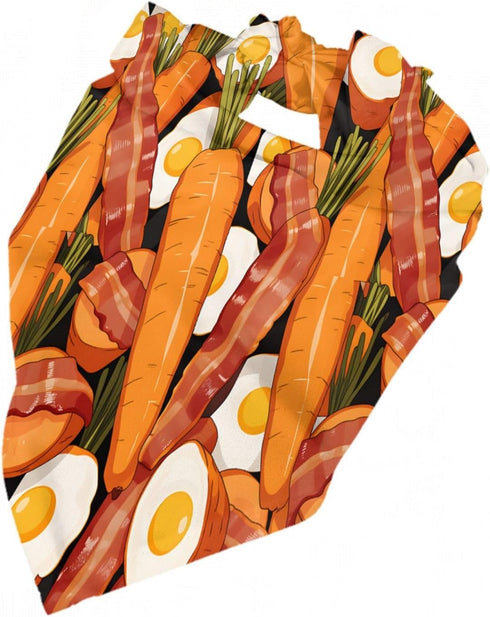 Generic Carrot Egg& Bacon Medley Pet Triangle Bandana for Dogs Cats, Polyester Pet Scarf Fashion Pet Decoration