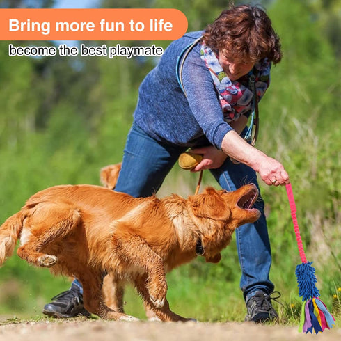Dog Tug Toy, Large Dog Chew Toy with Strong Squeak, Ideal for Training, Handmade, for Aggressive Chewers