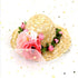 NACOCO Cat Hat Sunflower Straw Hat, Handcrafted Rose Sun Cap Accessories for Small Dogs and Cats (M, Pink)